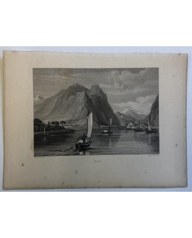 Stampa antica autentica Lecco anno 1828